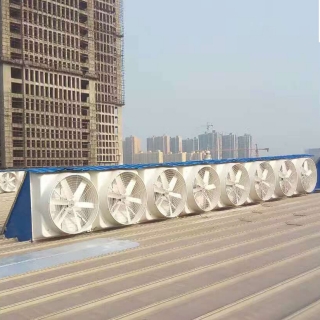 玻璃鋼風(fēng)機房頂安裝實例7
